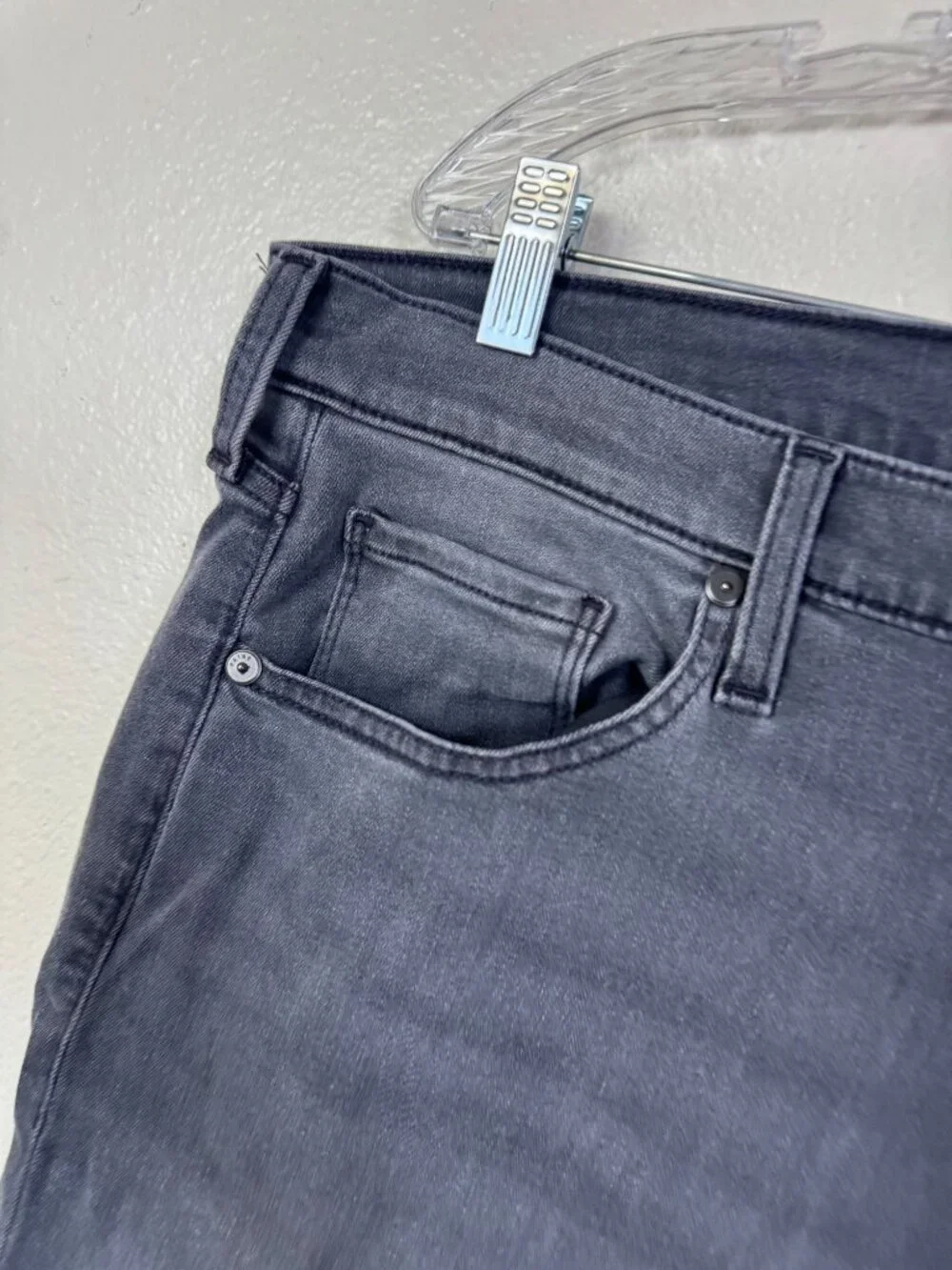 Paige Federal Slim Straight Men Jeans 34x29 Dark Wash Gray Black Stretch denim